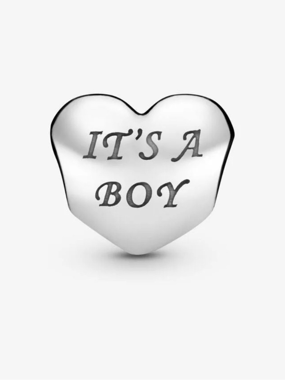 Pandora Retired Sterling Silver Baby Boy Heart Charm w/ Blue Zirconia- 791281czb